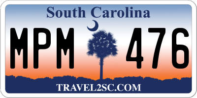 SC license plate MPM476