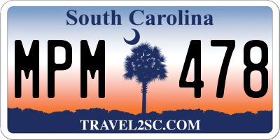 SC license plate MPM478