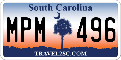 SC license plate MPM496