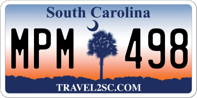 SC license plate MPM498