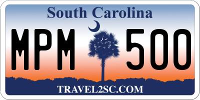 SC license plate MPM500