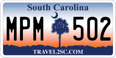 SC license plate MPM502