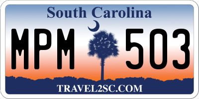 SC license plate MPM503