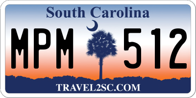 SC license plate MPM512