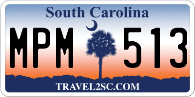 SC license plate MPM513