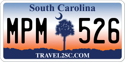 SC license plate MPM526