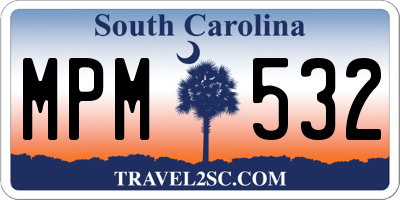 SC license plate MPM532