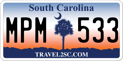SC license plate MPM533