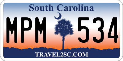 SC license plate MPM534