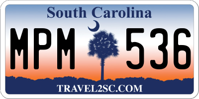 SC license plate MPM536