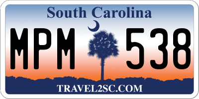 SC license plate MPM538