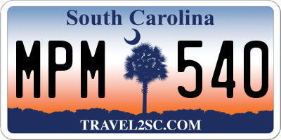 SC license plate MPM540