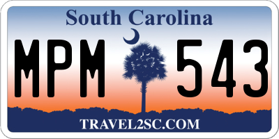 SC license plate MPM543