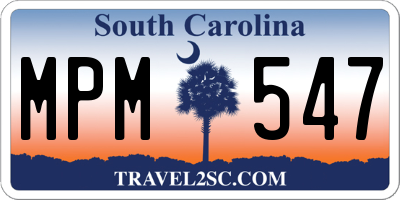 SC license plate MPM547
