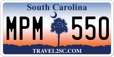 SC license plate MPM550