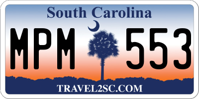 SC license plate MPM553