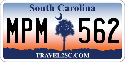 SC license plate MPM562