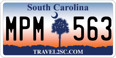 SC license plate MPM563