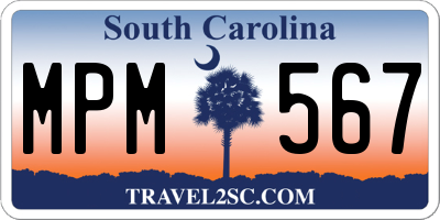 SC license plate MPM567