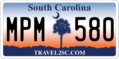 SC license plate MPM580