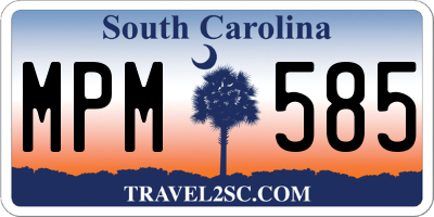 SC license plate MPM585