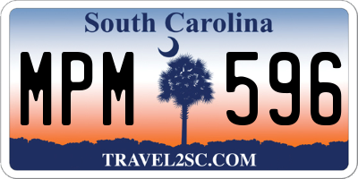 SC license plate MPM596
