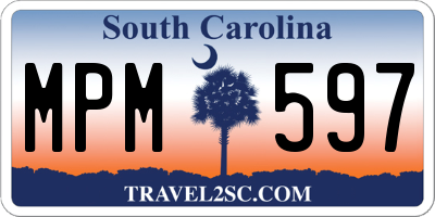 SC license plate MPM597