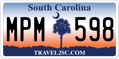 SC license plate MPM598