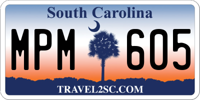 SC license plate MPM605