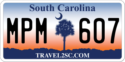 SC license plate MPM607
