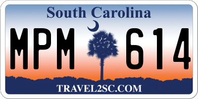 SC license plate MPM614