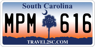 SC license plate MPM616