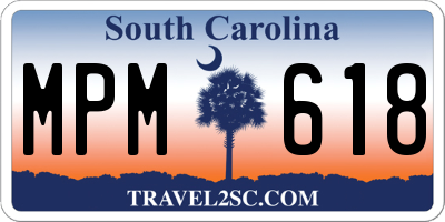SC license plate MPM618