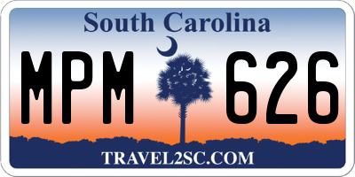 SC license plate MPM626