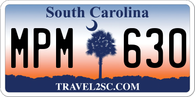 SC license plate MPM630