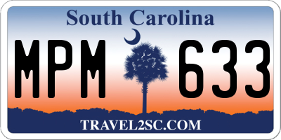 SC license plate MPM633