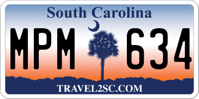 SC license plate MPM634