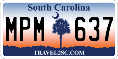 SC license plate MPM637