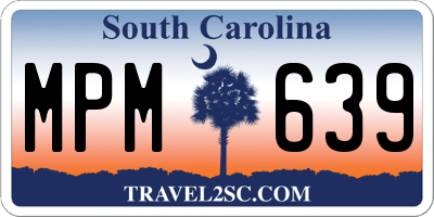 SC license plate MPM639