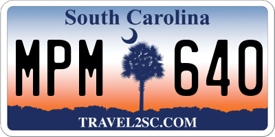 SC license plate MPM640