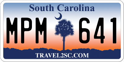 SC license plate MPM641