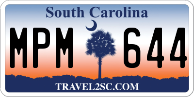 SC license plate MPM644