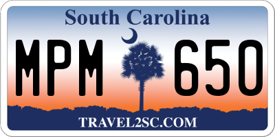 SC license plate MPM650