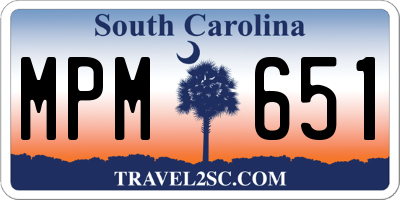 SC license plate MPM651