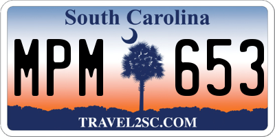SC license plate MPM653