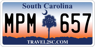 SC license plate MPM657