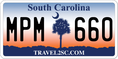 SC license plate MPM660