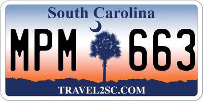 SC license plate MPM663