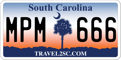 SC license plate MPM666