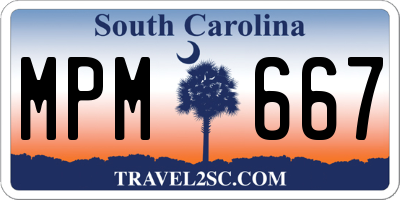 SC license plate MPM667